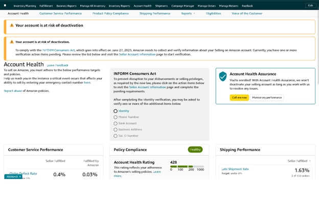 Amazon Risk Profile Amazon Account Deactivation Risk - Inform Consumers Act Sends Sellers ...